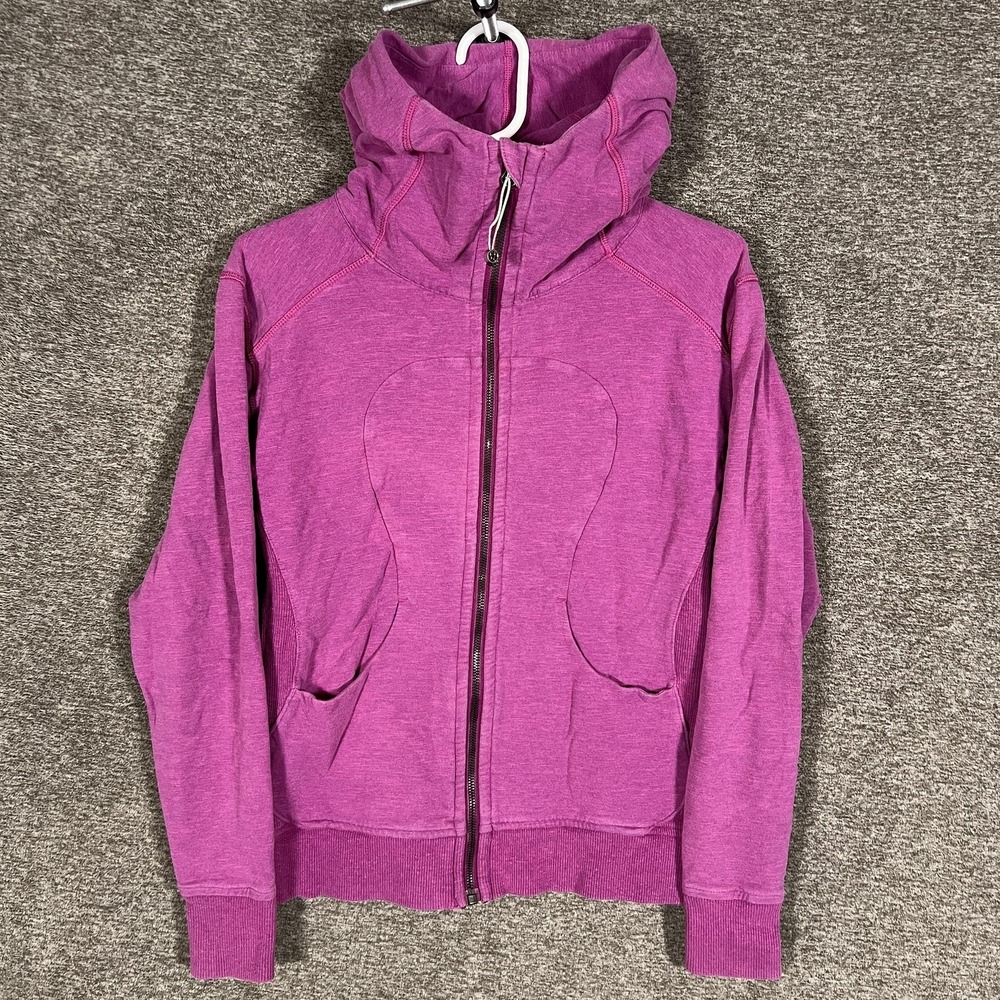 Lululemon Scuba Hoodie Womens 4 Purple Full Zip Fleece Raglan Jacket Sweatshirt